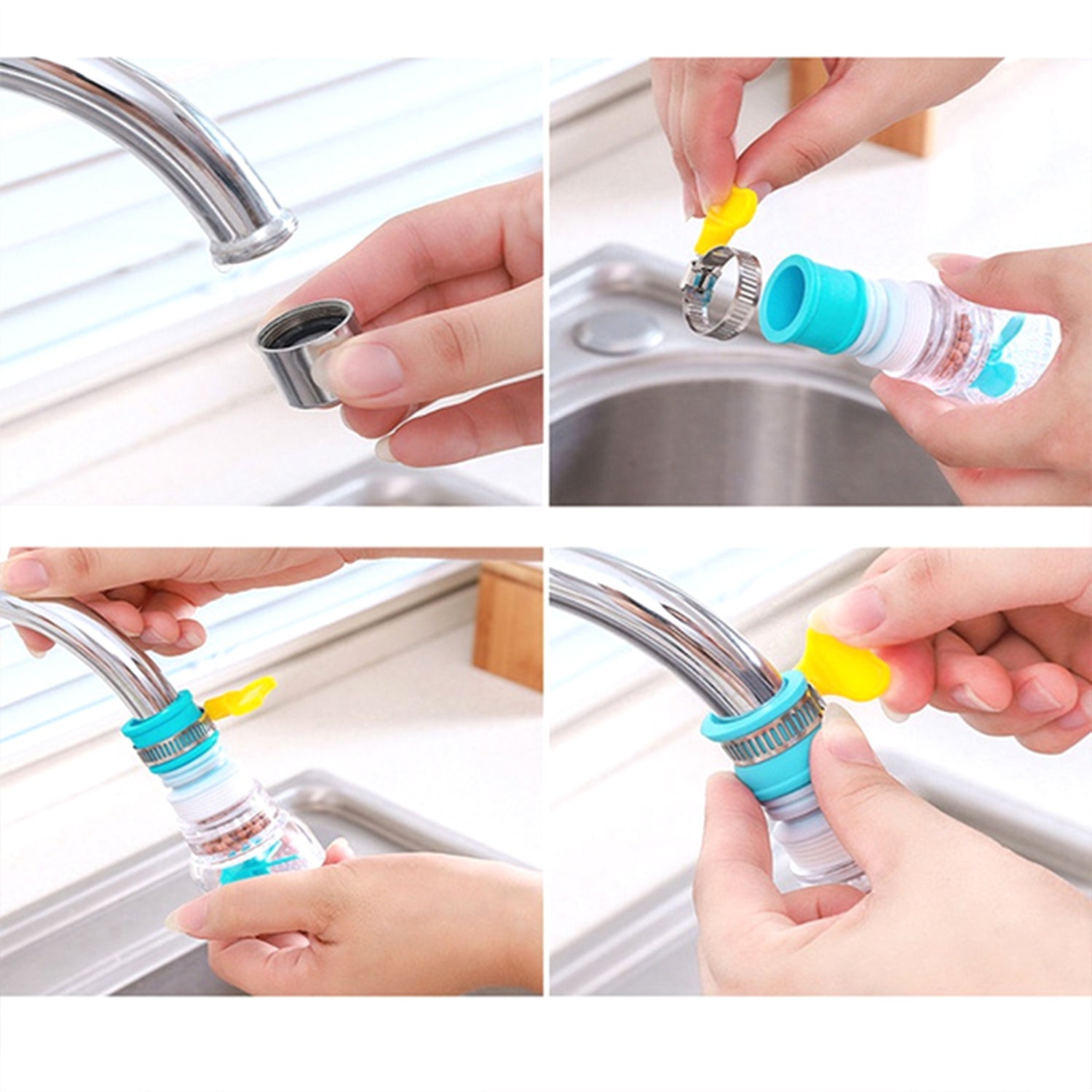 Expandable faucet regulator with a focus on its splash-reducing feature. Expandable faucet regulator with a focus on its splash-reducing feature.